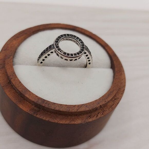 925 Sterling Silver Oxidized O Ring - Picture 3 of 6